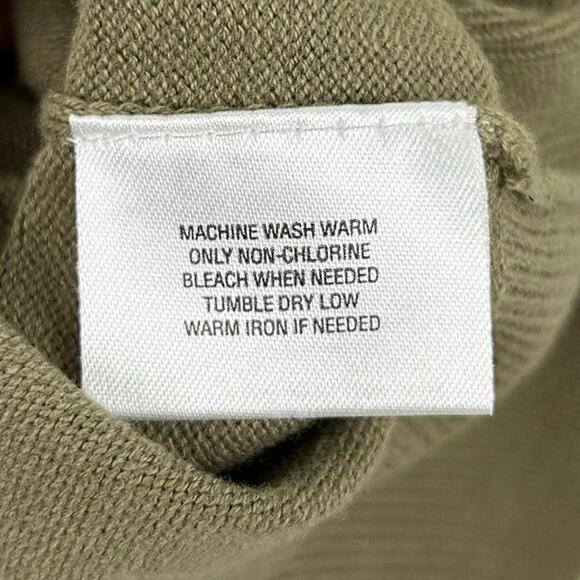 Route 66 Women Vintage 3/4 Sleeve Chunky Sweater Cardigan Cropped Green LARGE - Picture 8 of 9